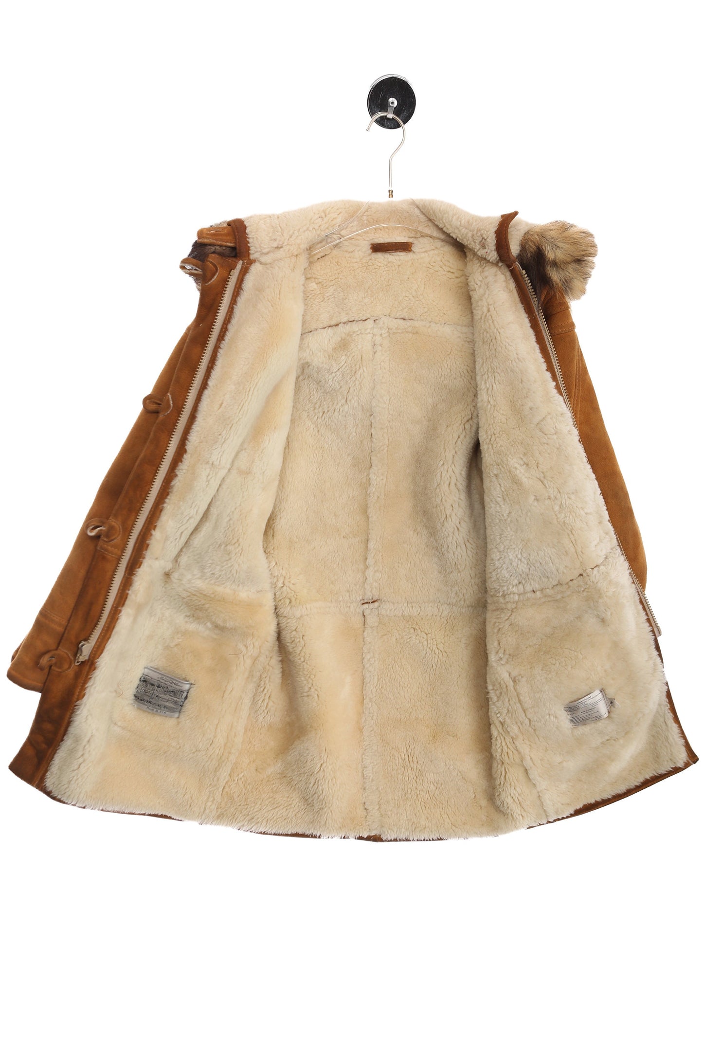 Vintage Women Hooded Shearling Coat with Toggle Closures - Made in USA By Sawyer of Nopa