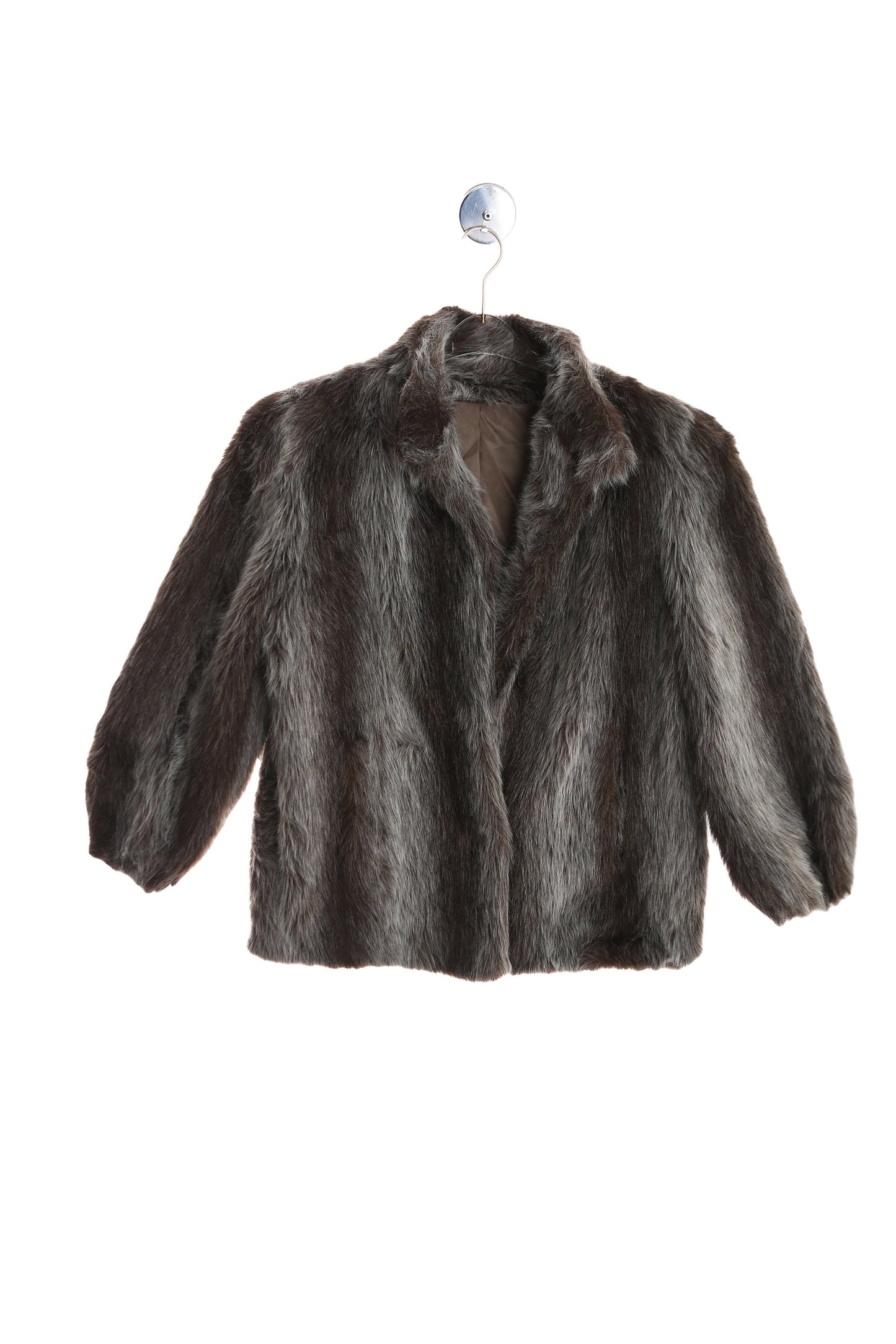 Vintage Women Brown Faux Fur Jacket