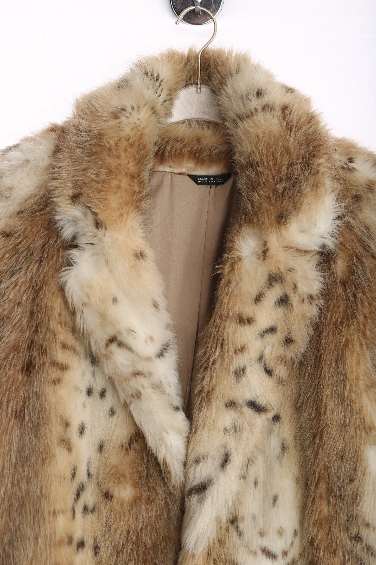 Vintage Faux Fur Leopard Print Long Coat