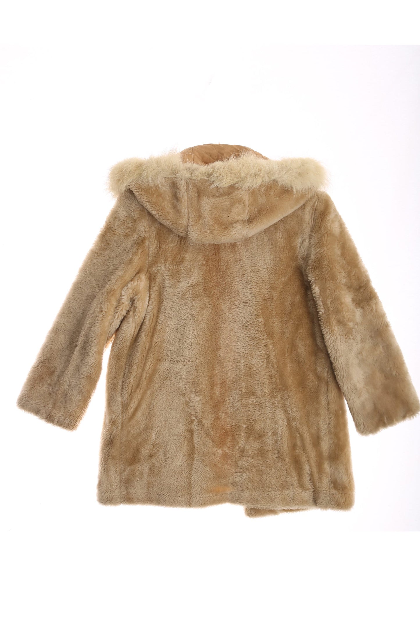 Vintage Faux Fur Hooded Coat - Era 1960's - 1970's