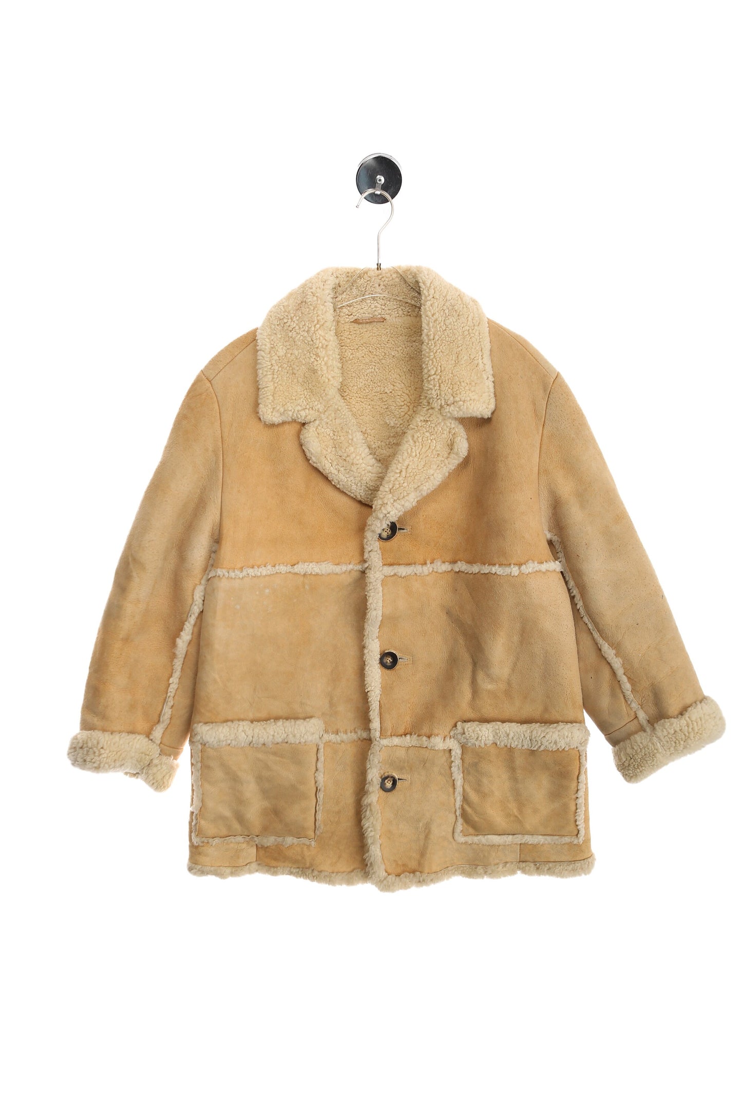 Vintage Men Shearling Coat - Made in Glastonbury, England - Sheep Skin