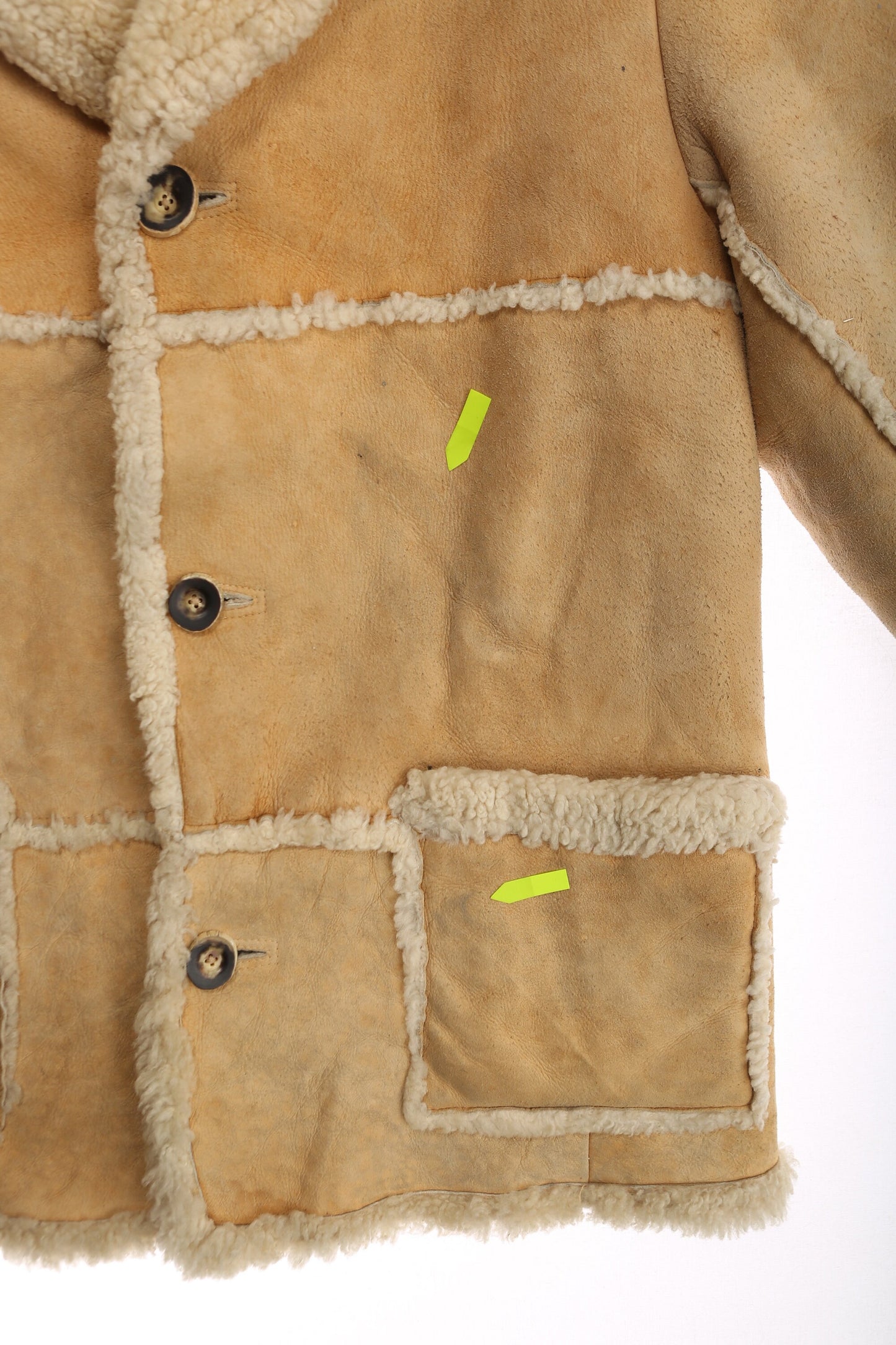 Vintage Men Shearling Coat - Made in Glastonbury, England - Sheep Skin