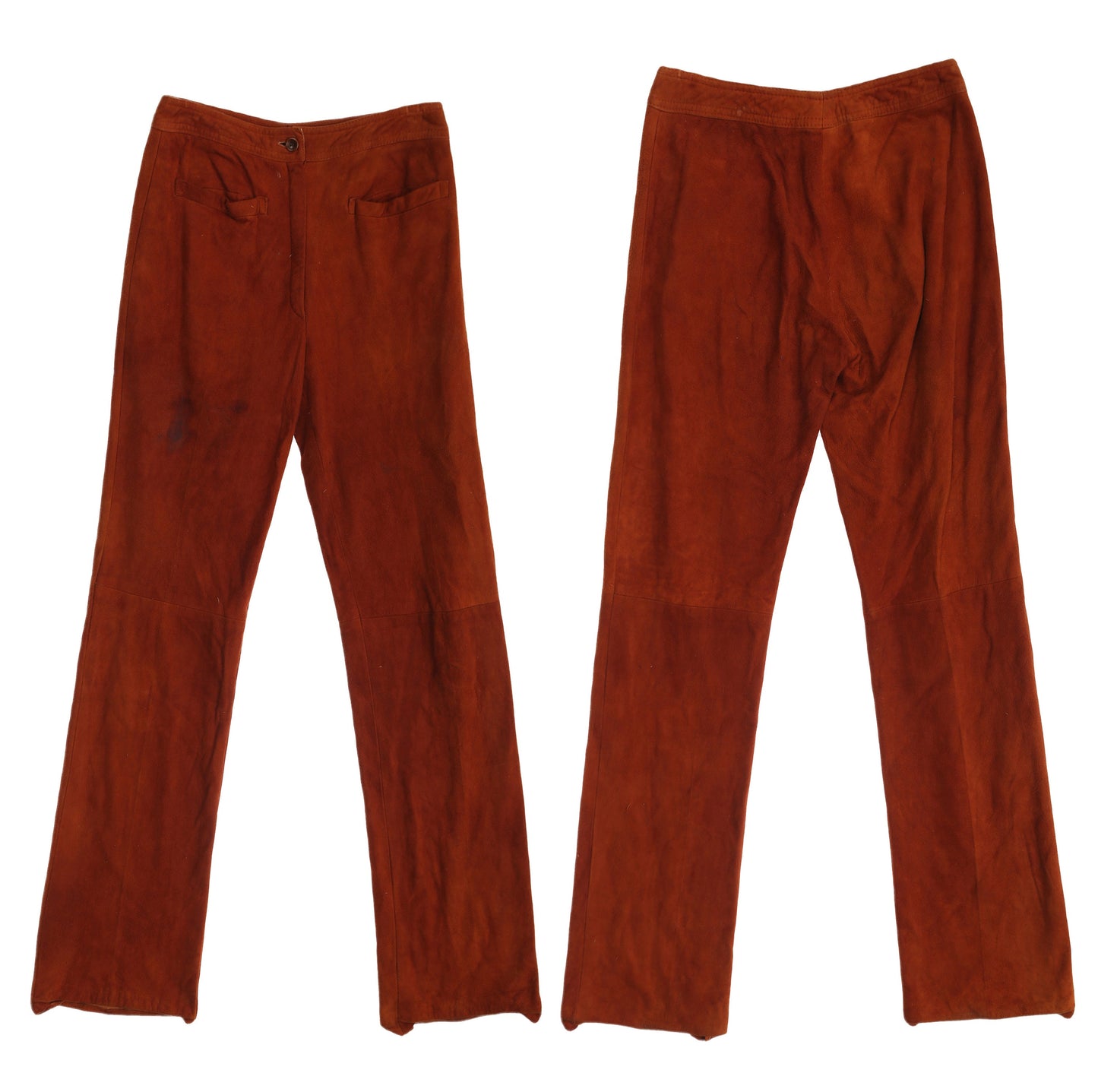 Vintage Women Brown Suede Pants