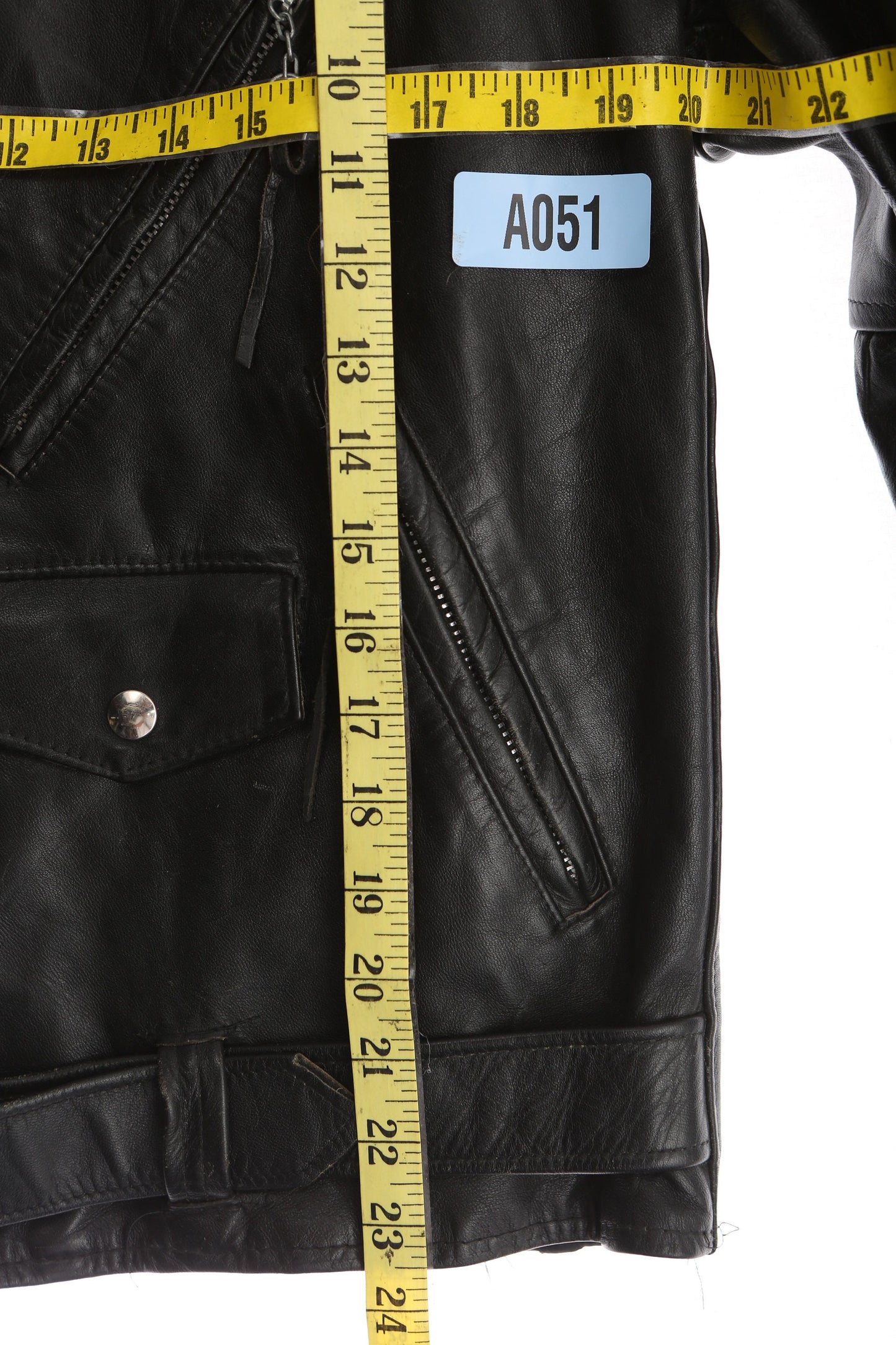 Vintage Black Biker Leather Jacket by The Leather Shop Sears