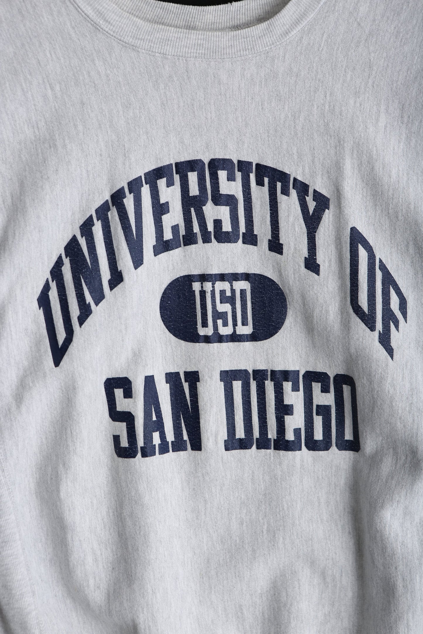 Vintage Champion Gray Crew Neck Sweatshirt - University of San Diego Print - Era 1980's - 1990's