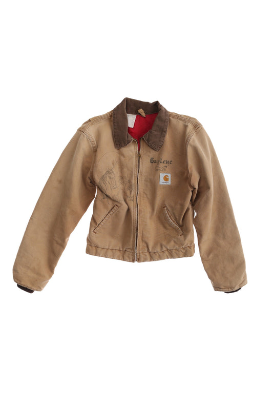 Vintage Carhartt Canvas Jacket with Pen Drawn Art
