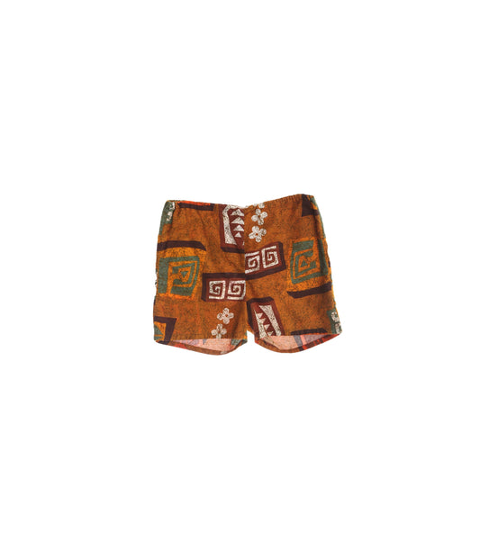 Vintage Men Brown Hawaiian Shorts / Era 1960's - 1970's