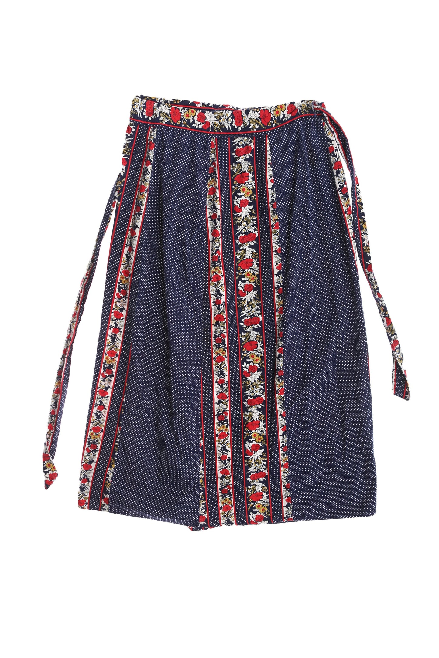 Vintage Women 70s Cotton Floral Print Skirt