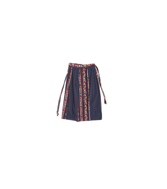 Vintage Women 70s Cotton Floral Print Skirt