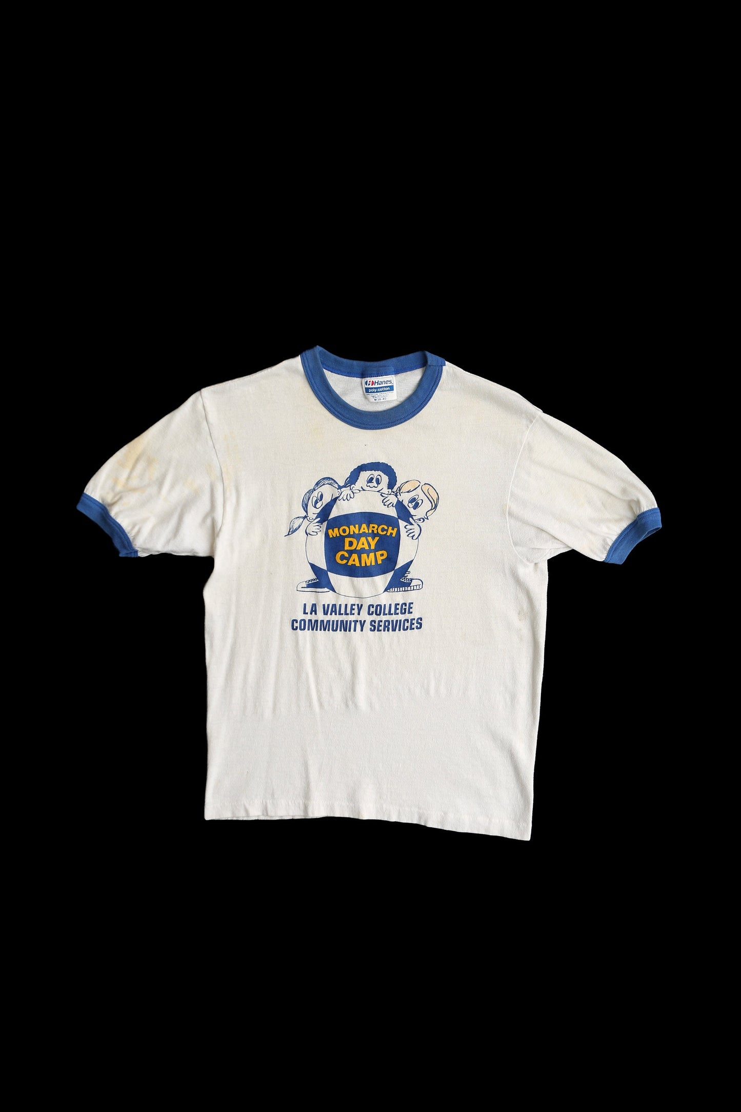 Vintage Monarch Day Camp White Ringer T-shirt