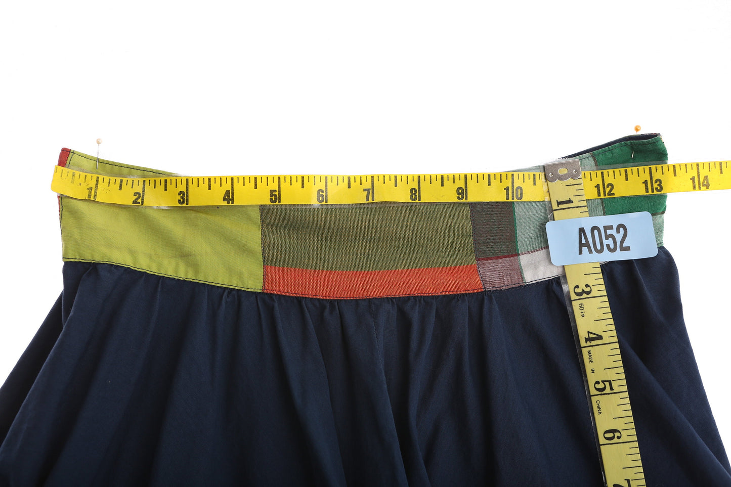 Vintage Blue Floral Patchwork Skirt / Era 1960's - 1970's