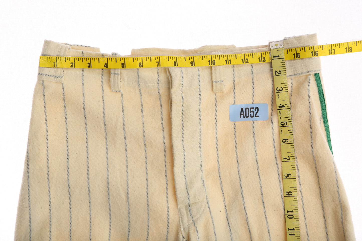 Vintage Baseball Pants / Green Striped / Beige / Era 1940's - 1950's