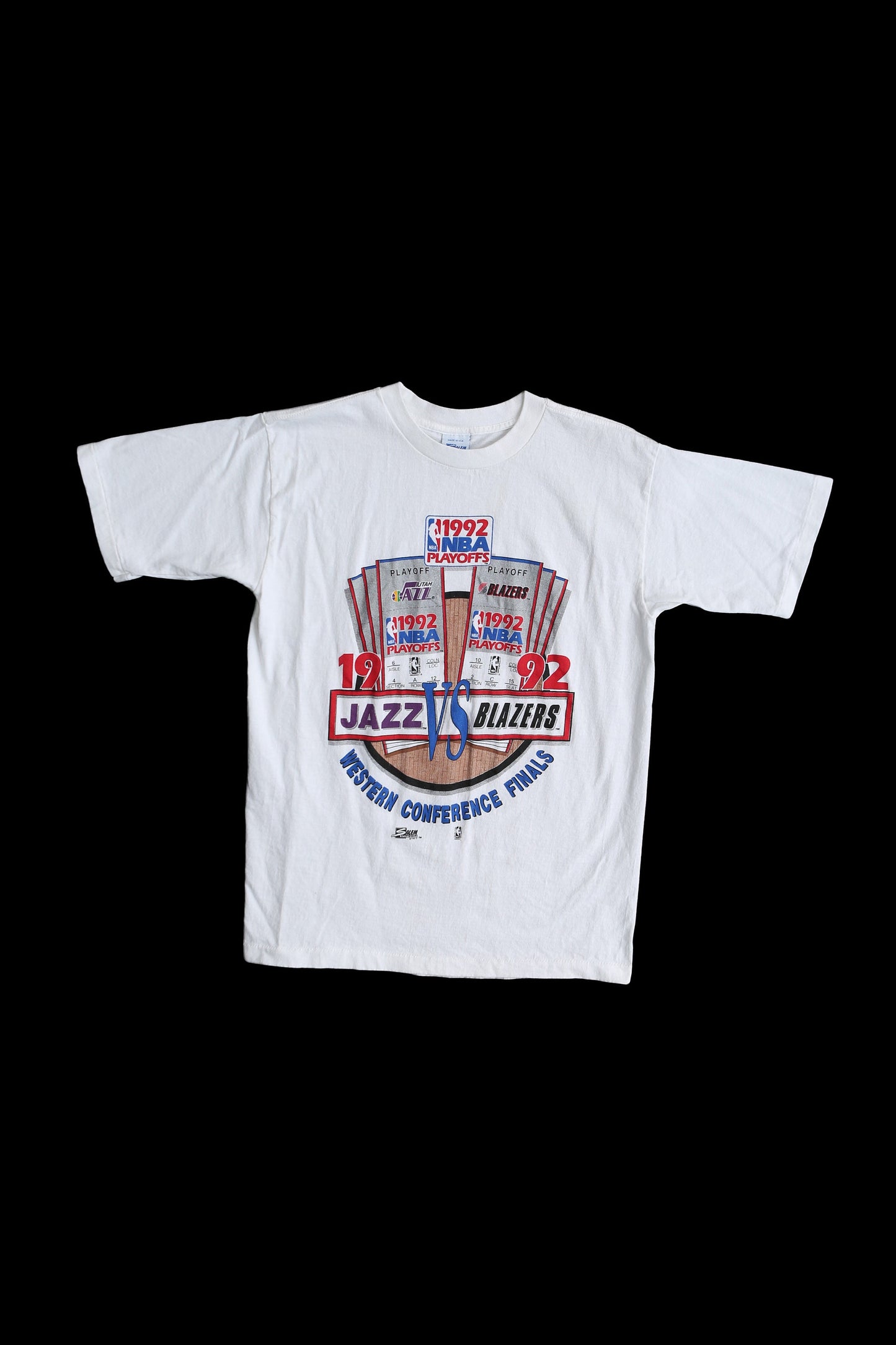 Vintage Basketball Graphic T-shirt / 1992 Jazz VS Blazers Playoffs