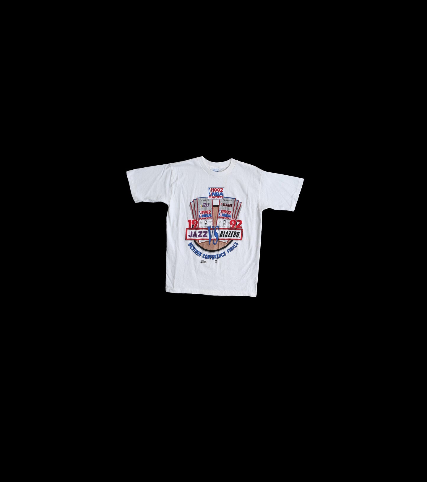 Vintage Basketball Graphic T-shirt / 1992 Jazz VS Blazers Playoffs