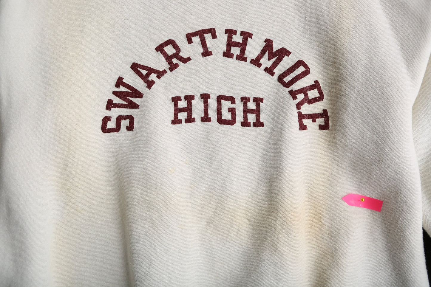 Vintage Crew Neck White T-shirt with Swarthmore High Print