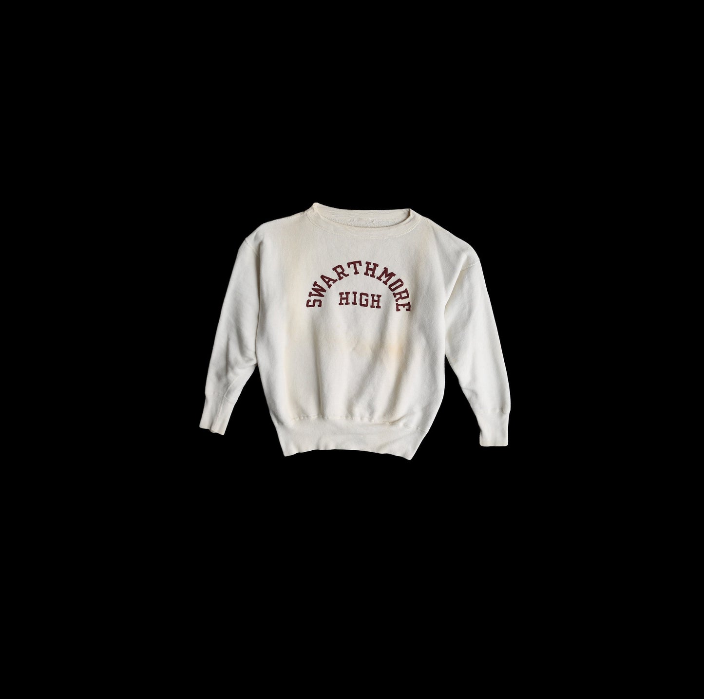 Vintage Crew Neck White T-shirt with Swarthmore High Print