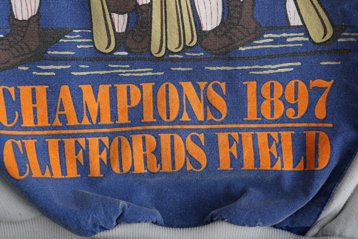 Vintage Adidas Crew Neck Sweatshirt / Silver Label / Hicksville Sluggers / 1897 Championship Print / Cliffords Field