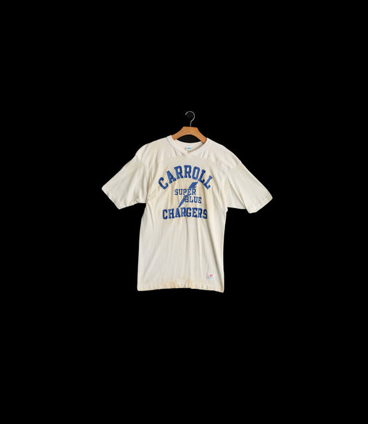 Vintage Football Jersey by Champion with Carrol Super Blue Charges - Era 1970's - 1980's