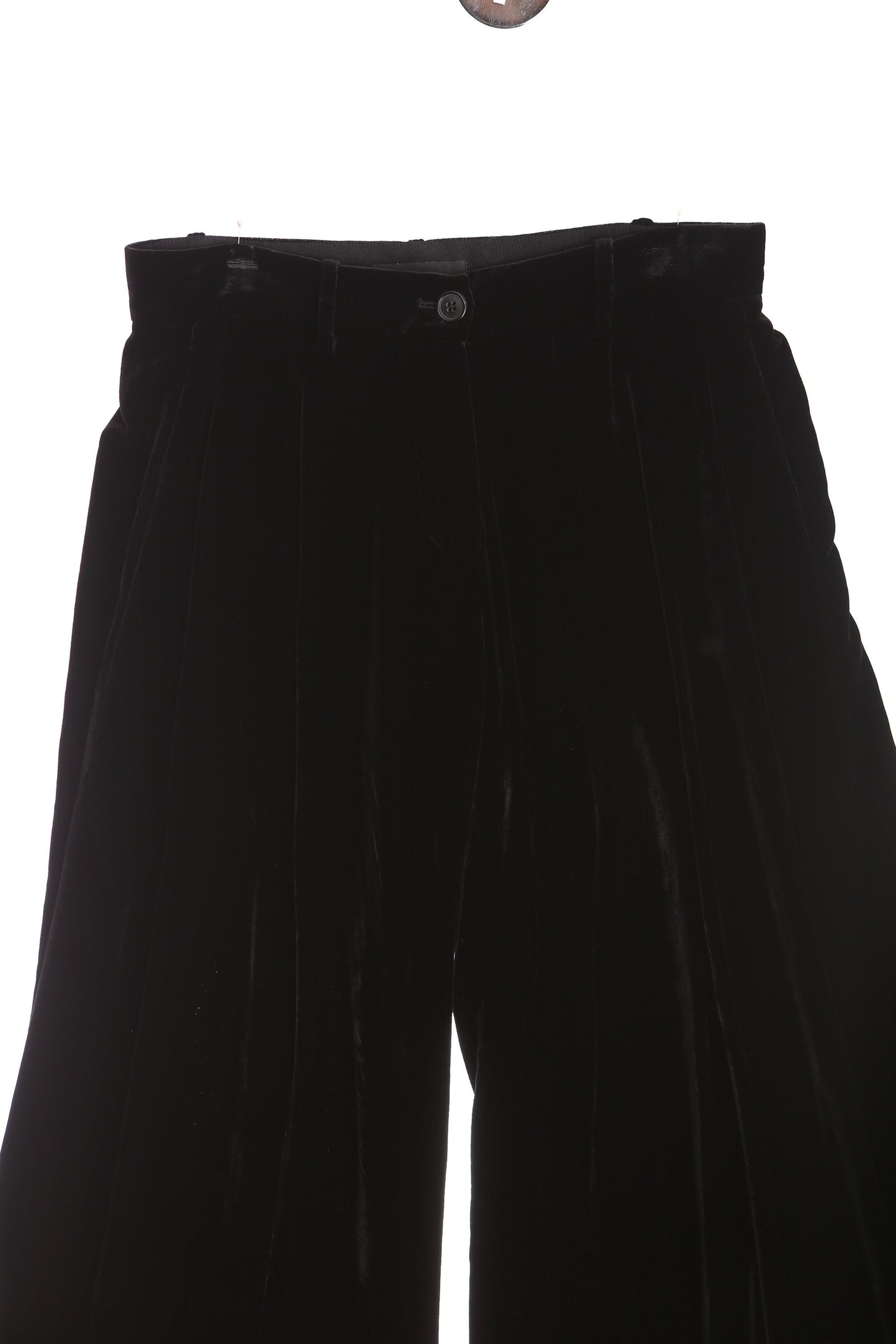 Vintage Women Black Velvet Casual Trousers