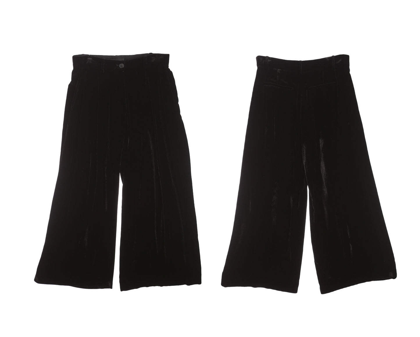 Vintage Women Black Velvet Casual Trousers