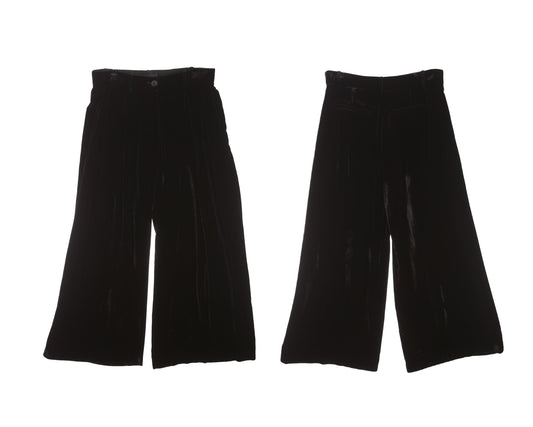 Vintage Women Black Velvet Casual Trousers