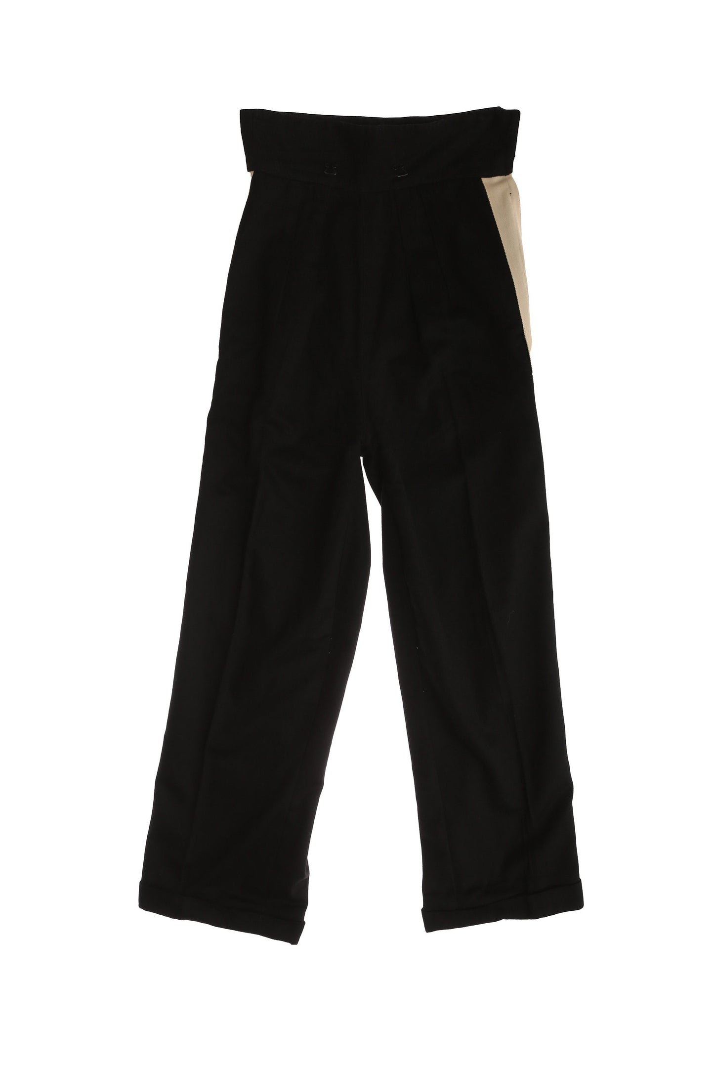 Vintage High Waist Black Trousers / Marching Band Style / Era 1940's - 1950's
