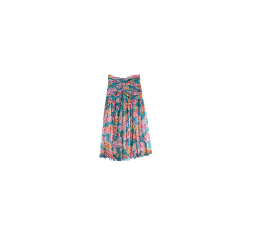 Vintage Women Floral Print Pink Summer Dress