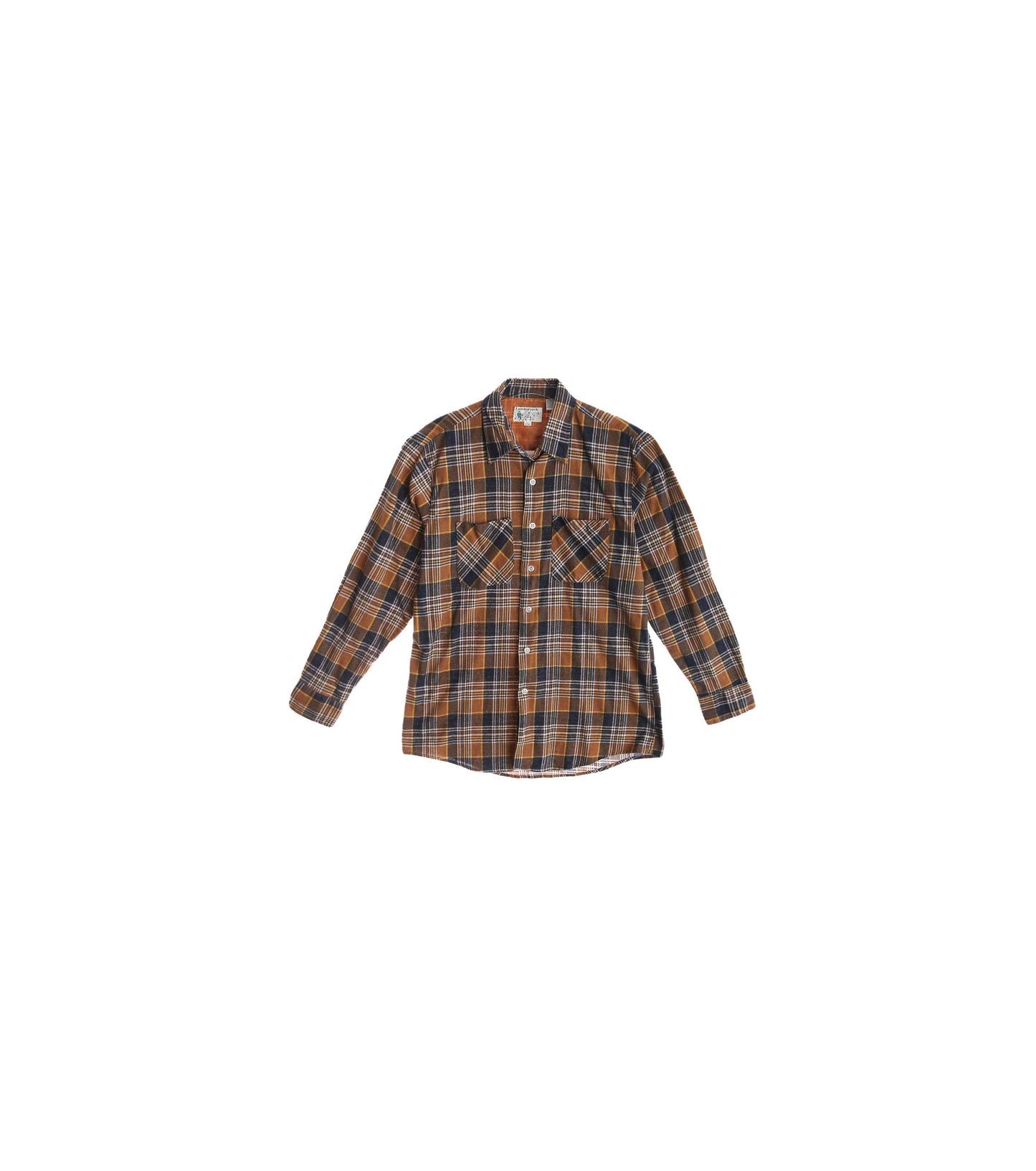 Vintage Men Flannel Brown Shirt / By Lumberjack / Era 1970's - 1980's