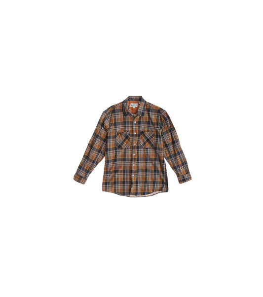 Vintage Men Flannel Brown Shirt / By Lumberjack / Era 1970's - 1980's