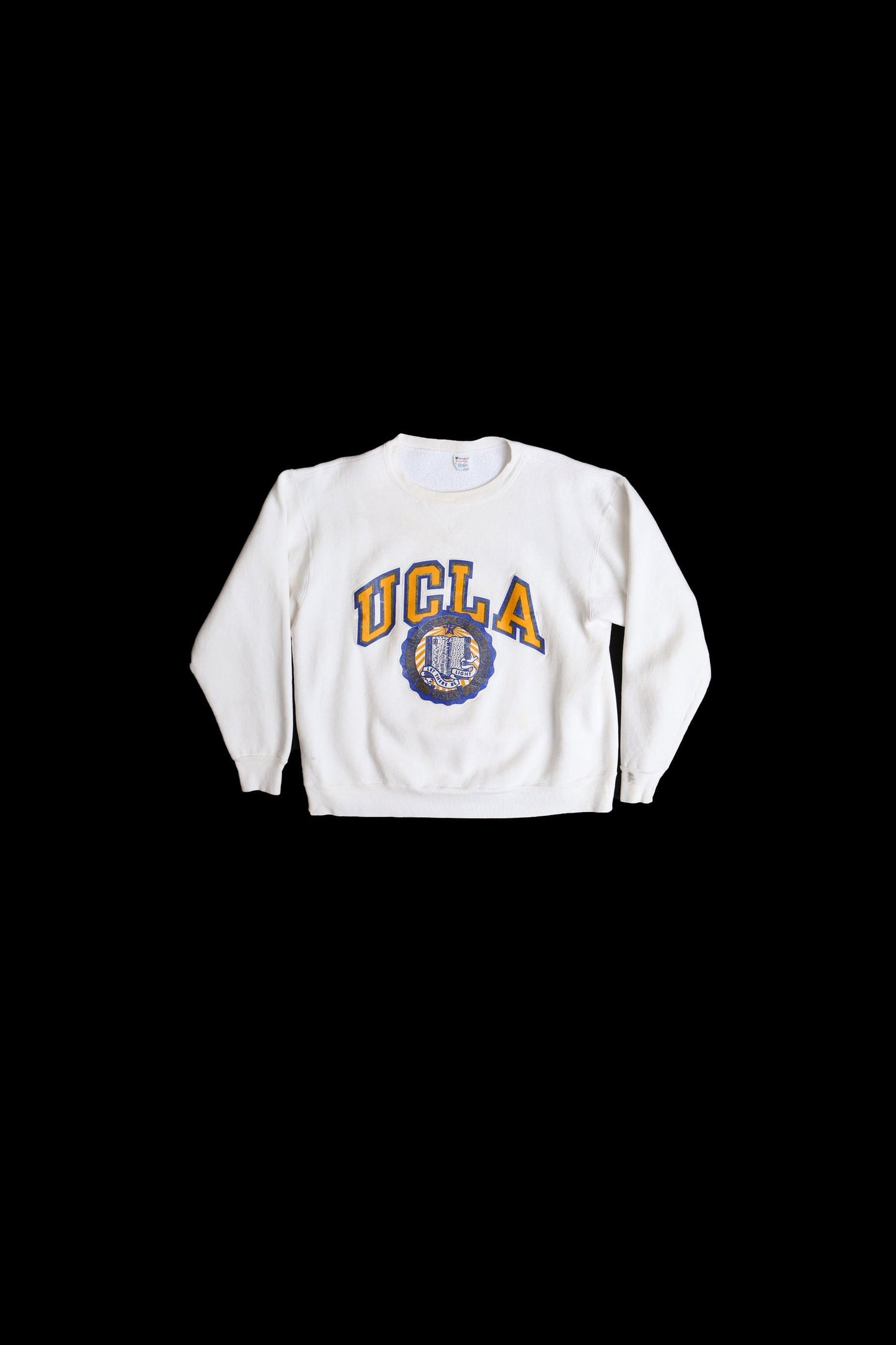 Vintage White Champion Sweatshirt With UCLA Print