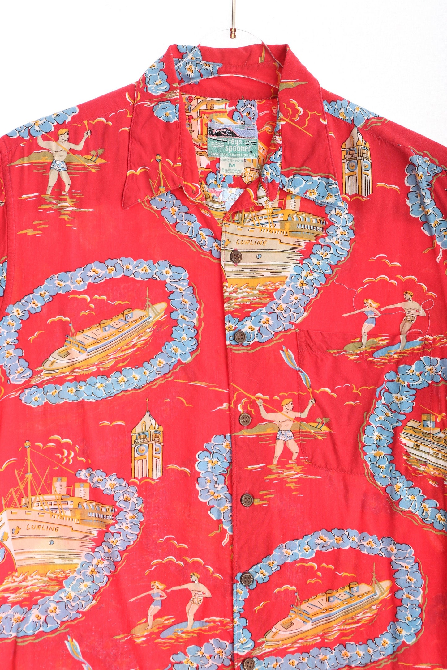 Vintage Red Hawaiian Shirt by Rey Spooner / Era 90s - Y2K