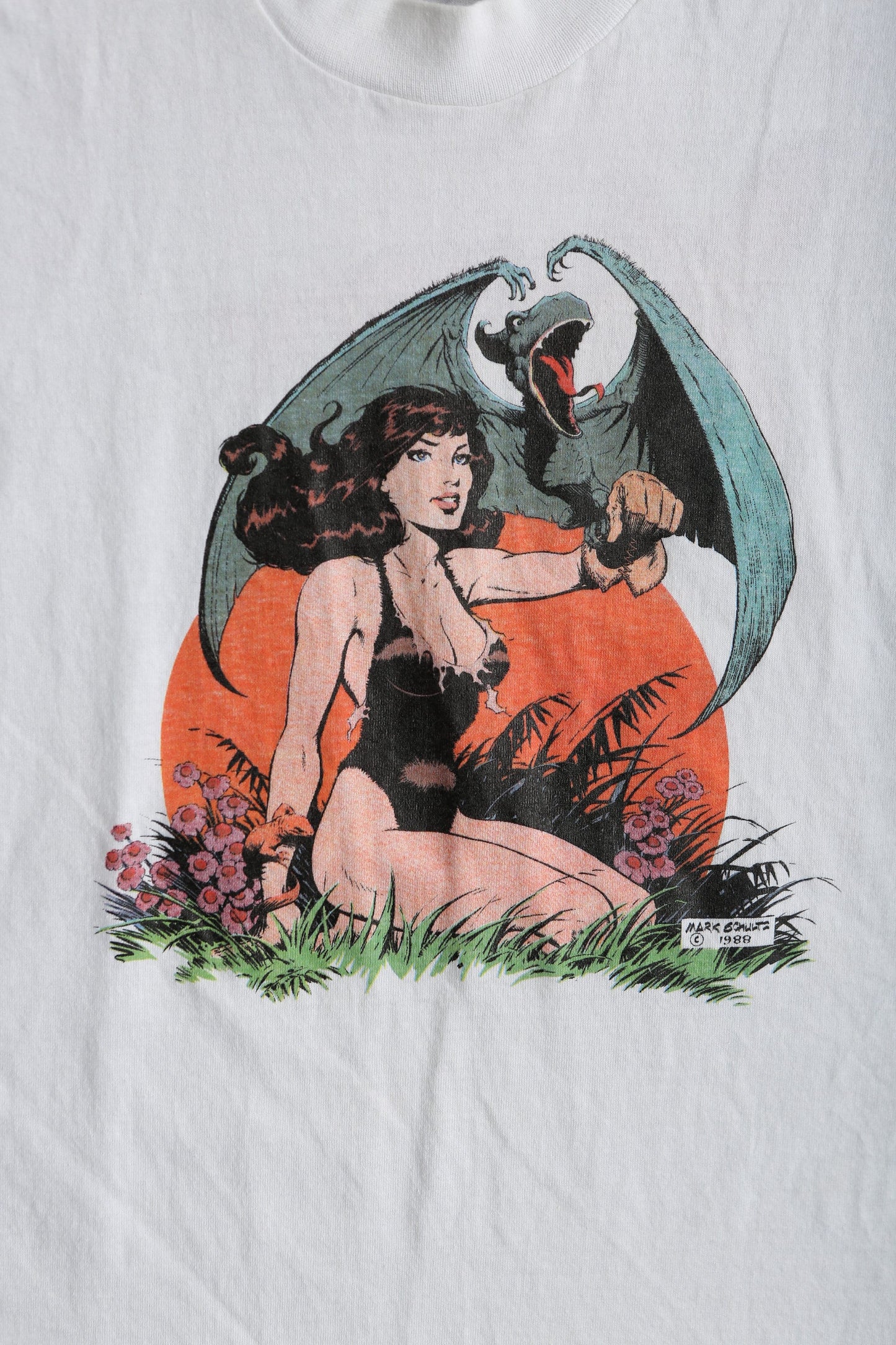 Vintage Xenozoic Tales White Graphic T-shirt by Mark Chultz 1988