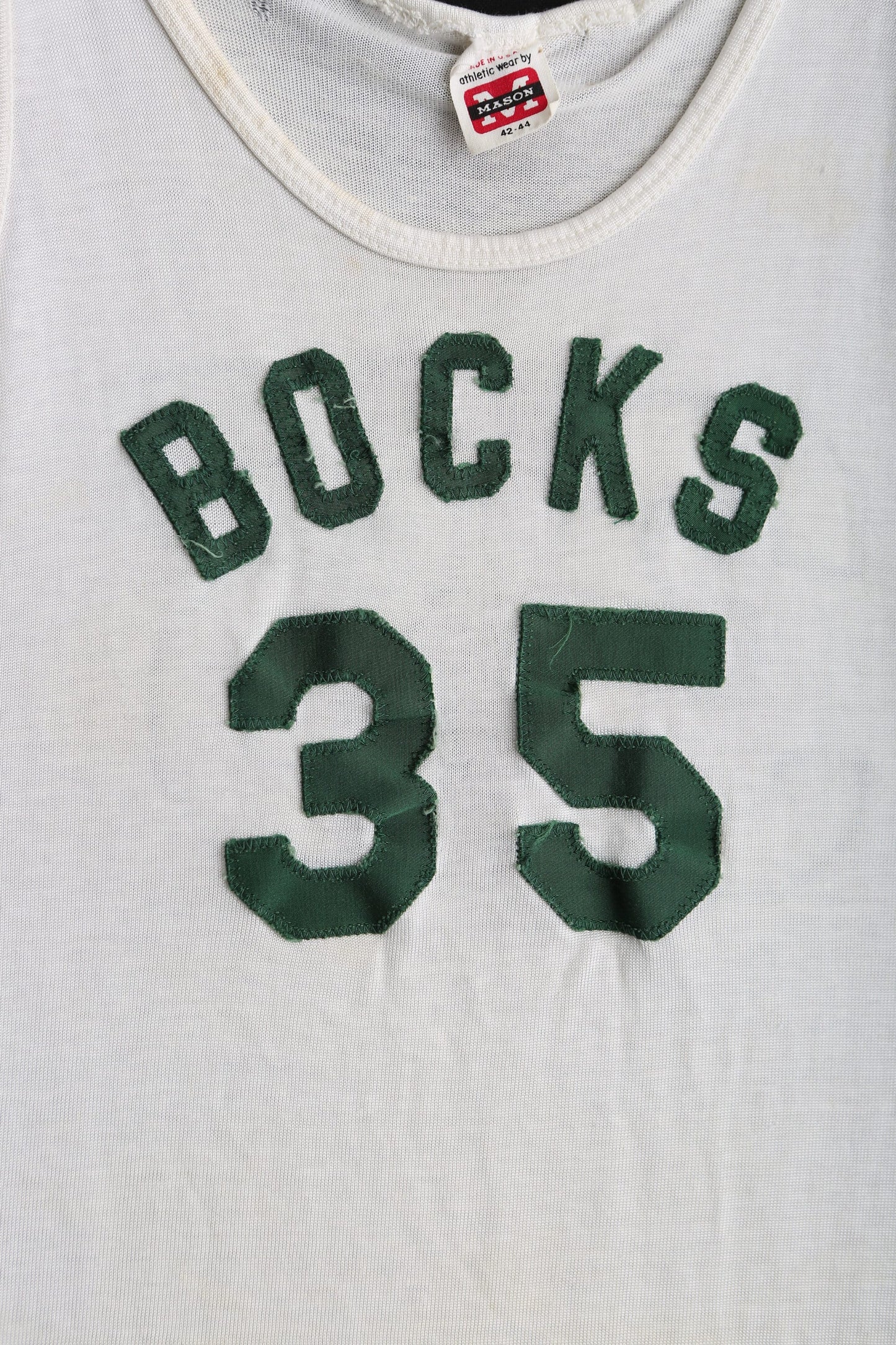 Vintage Athletic Tank Top with Bocks 35 Stitched Letters - Era 1970's 1980's