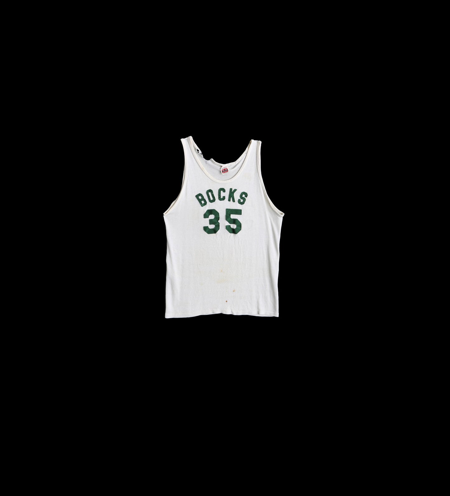 Vintage Athletic Tank Top with Bocks 35 Stitched Letters - Era 1970's 1980's