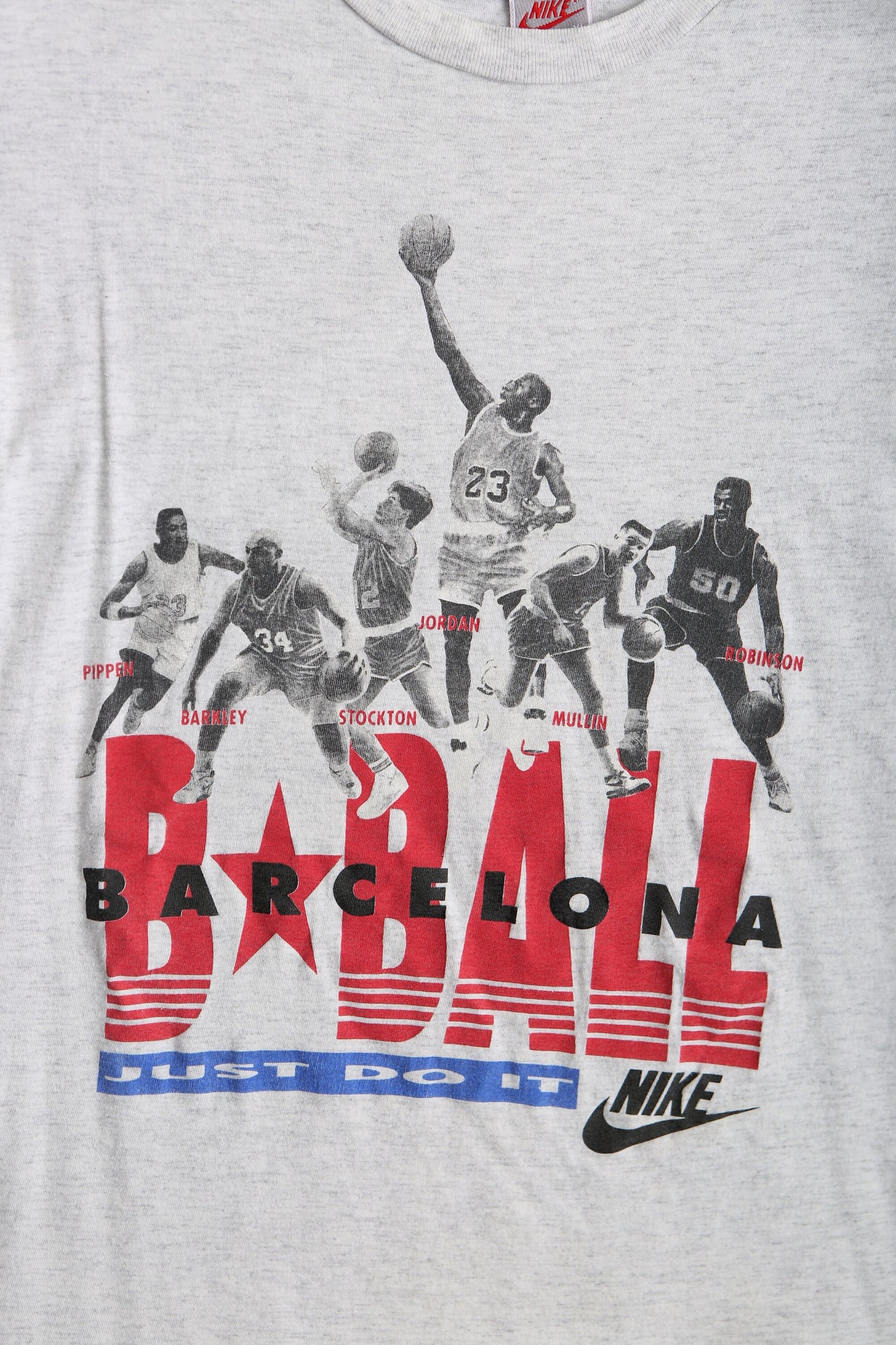 Vintage Nike Basketball Graphic T-shirt with Barcelona B Ball Just Do It