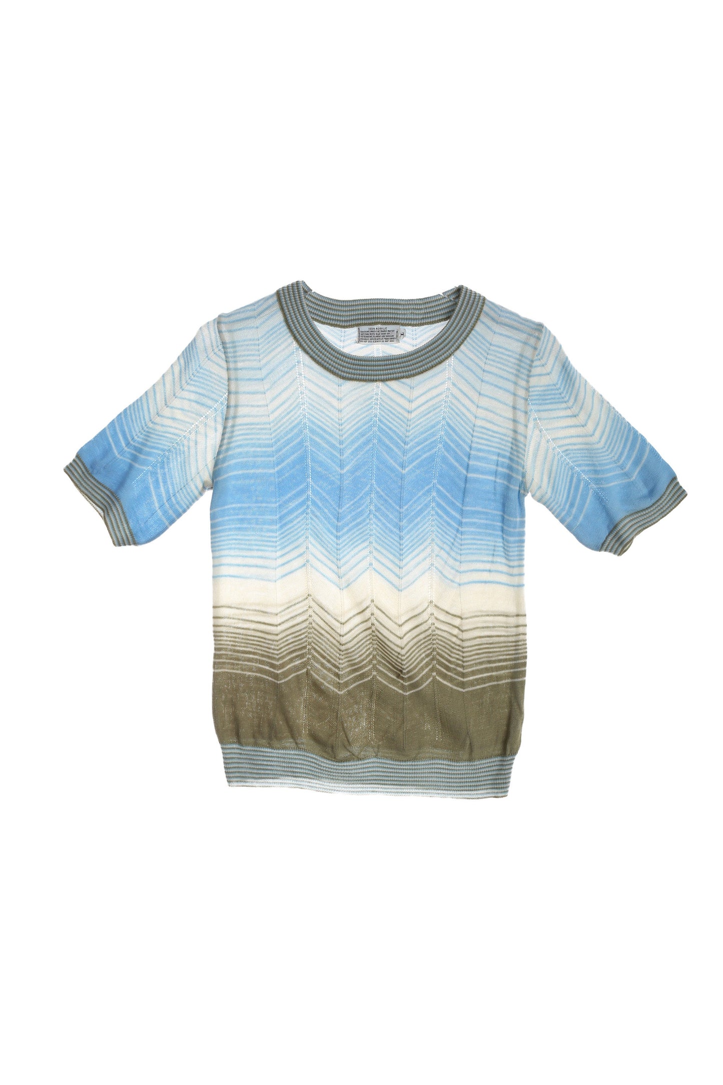 80s Women Crew Neck Acrylic Top / Multicolored / Striped