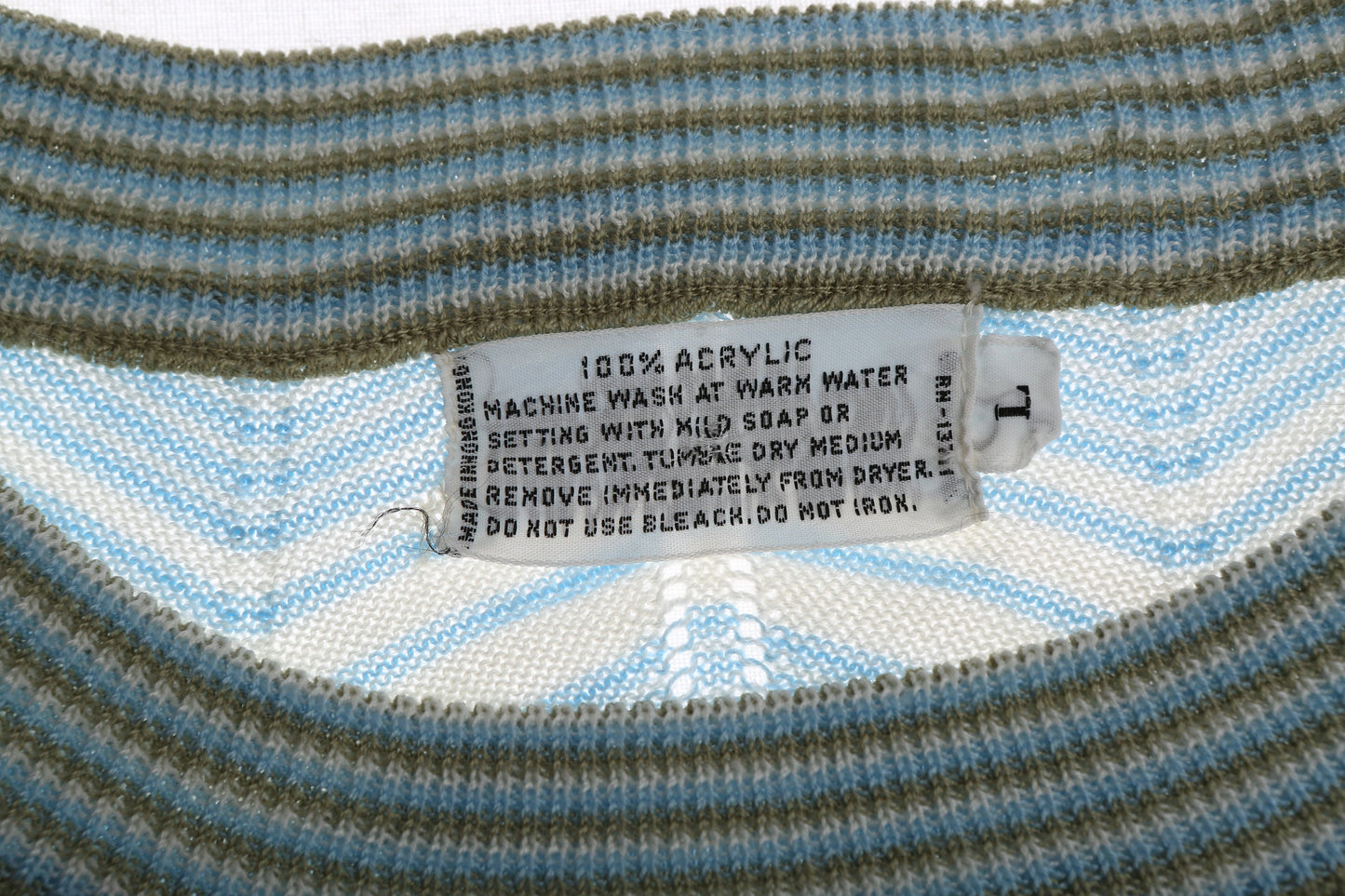 80s Women Crew Neck Acrylic Top / Multicolored / Striped