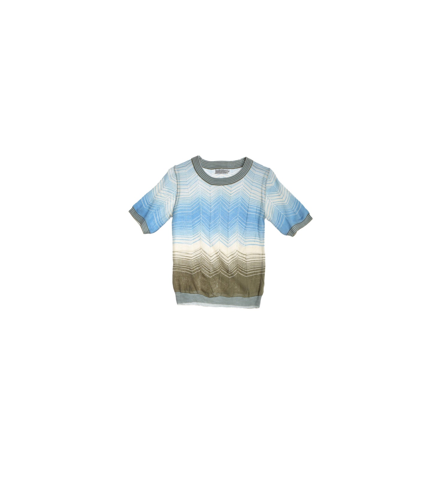 80s Women Crew Neck Acrylic Top / Multicolored / Striped