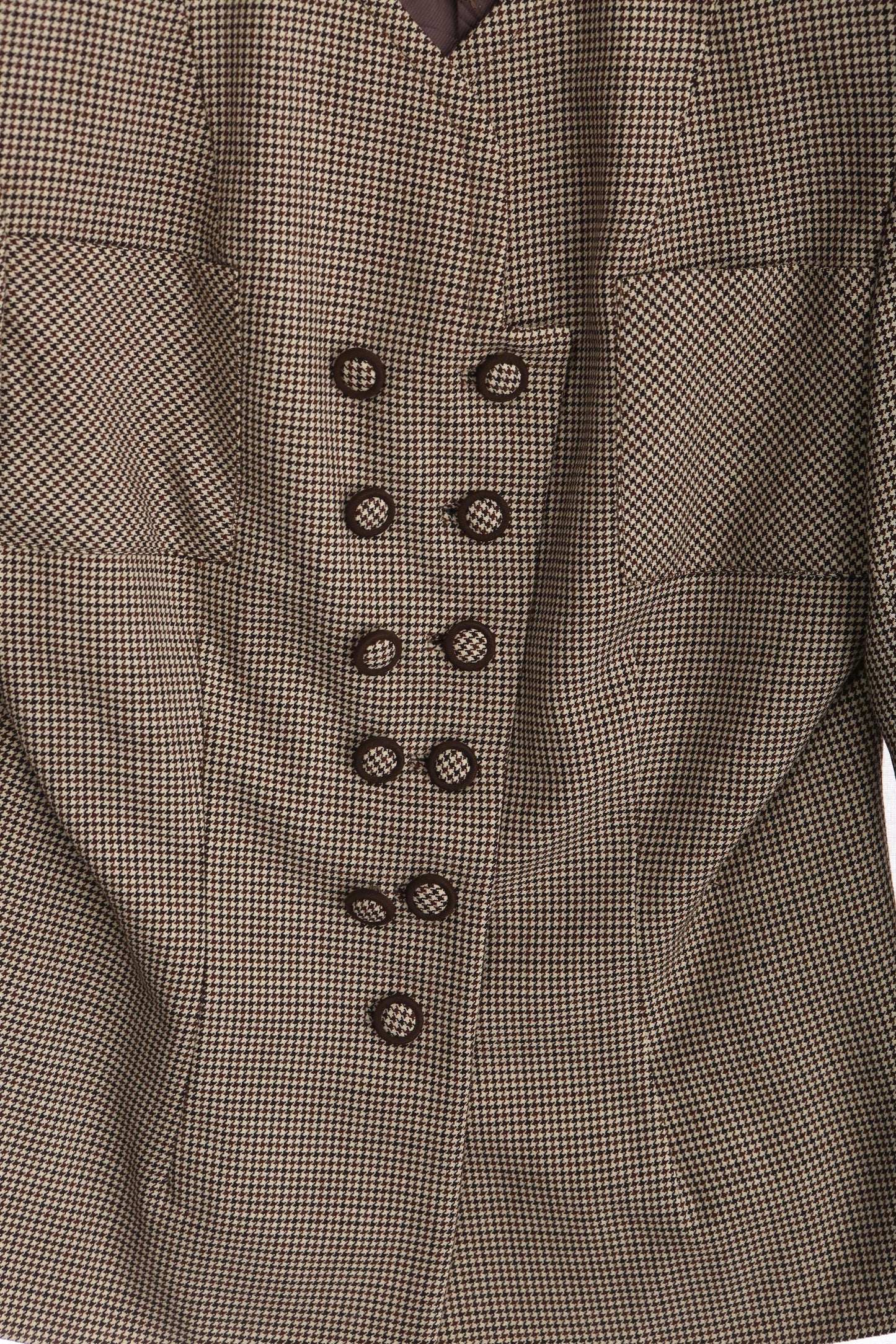 Vintage Women Brown Plaid Casual Jacket / Era 1940's - 1950's