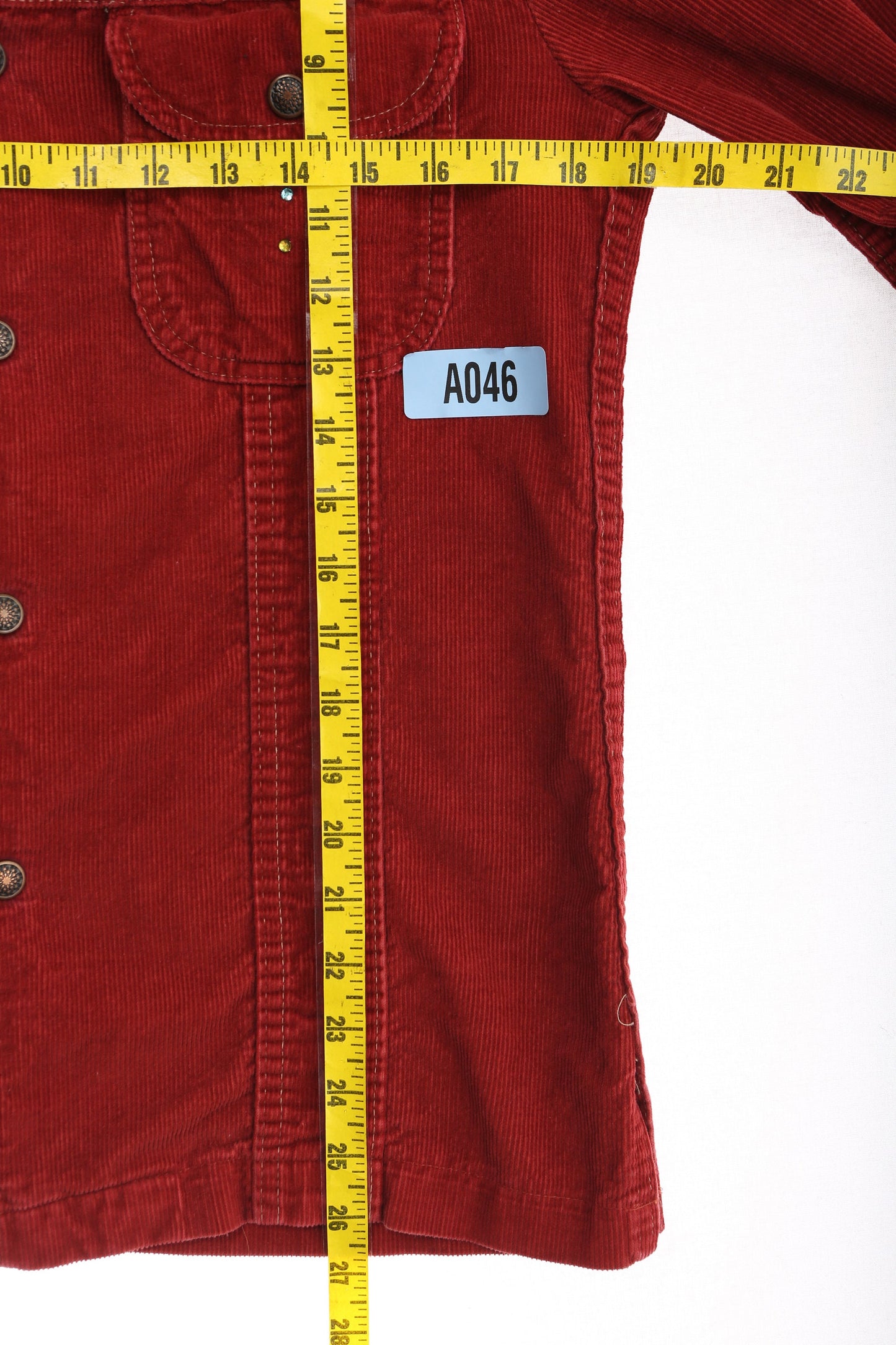 70s Men red Corduroy Shirt