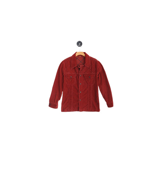 70s Men red Corduroy Shirt