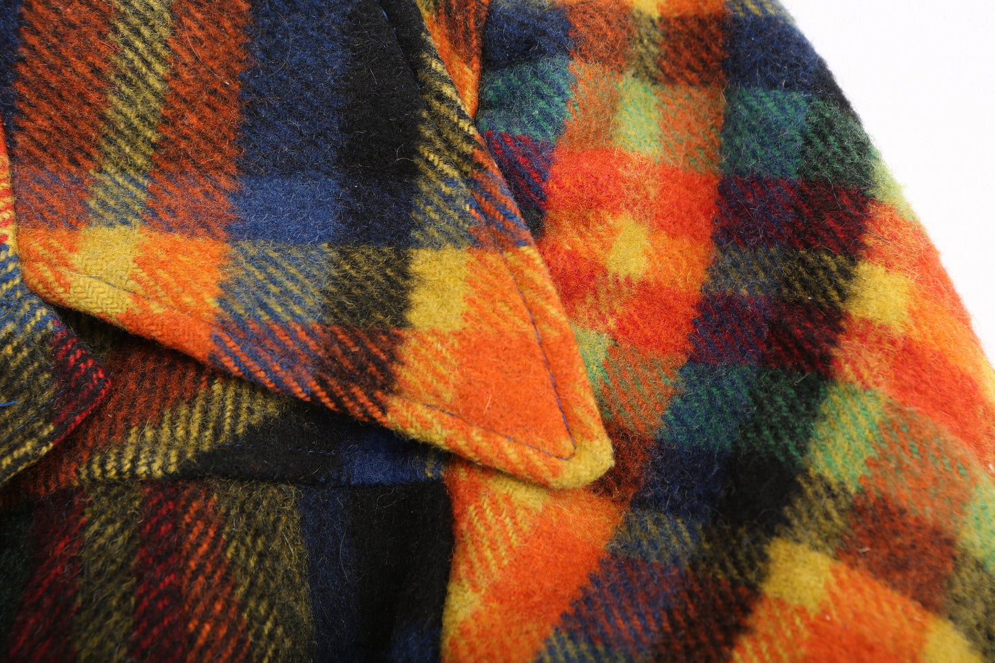 70s Women Plaid Blue Jacket