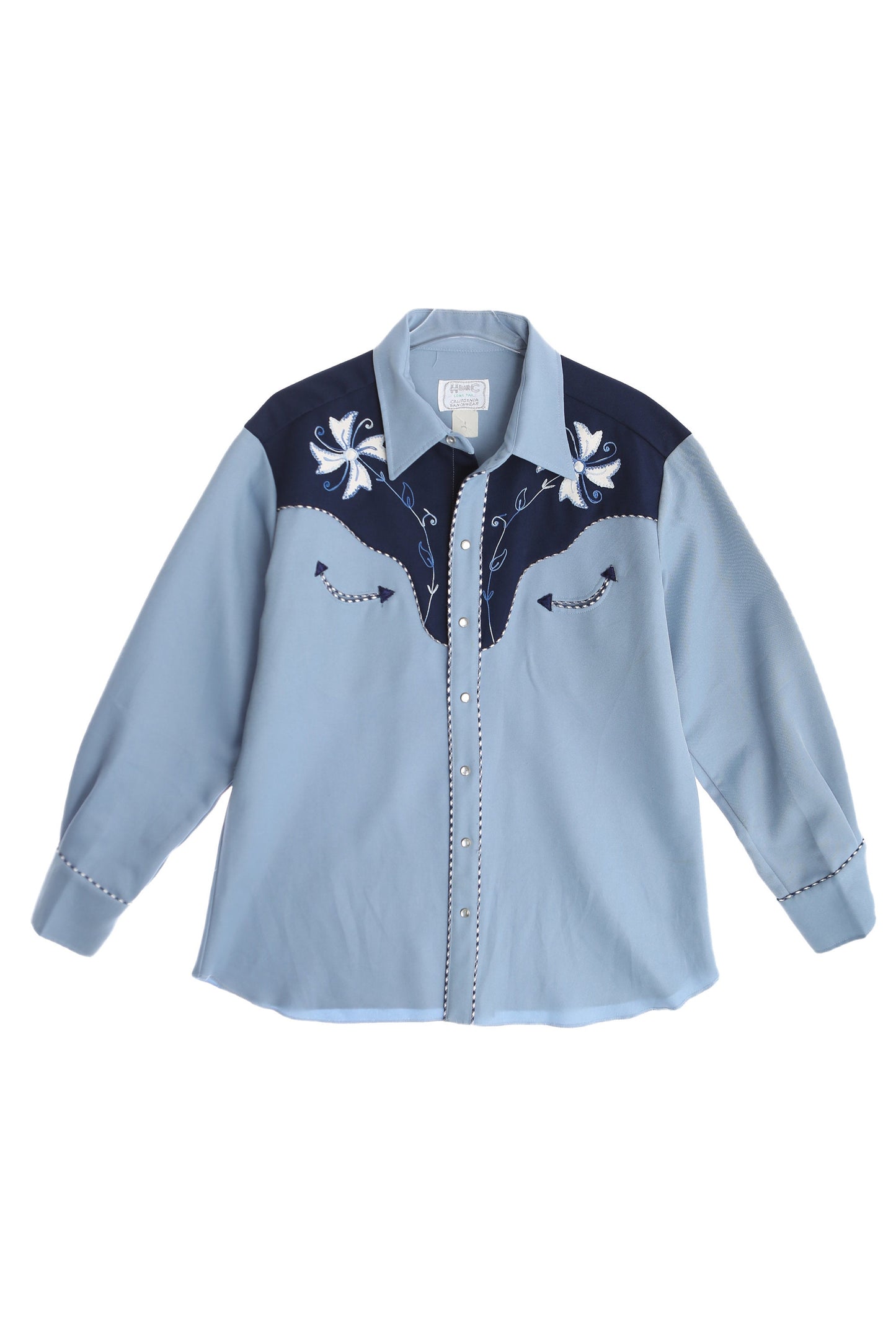 Vintage Men Blue Western Shirt by H Bar C Ranchwear