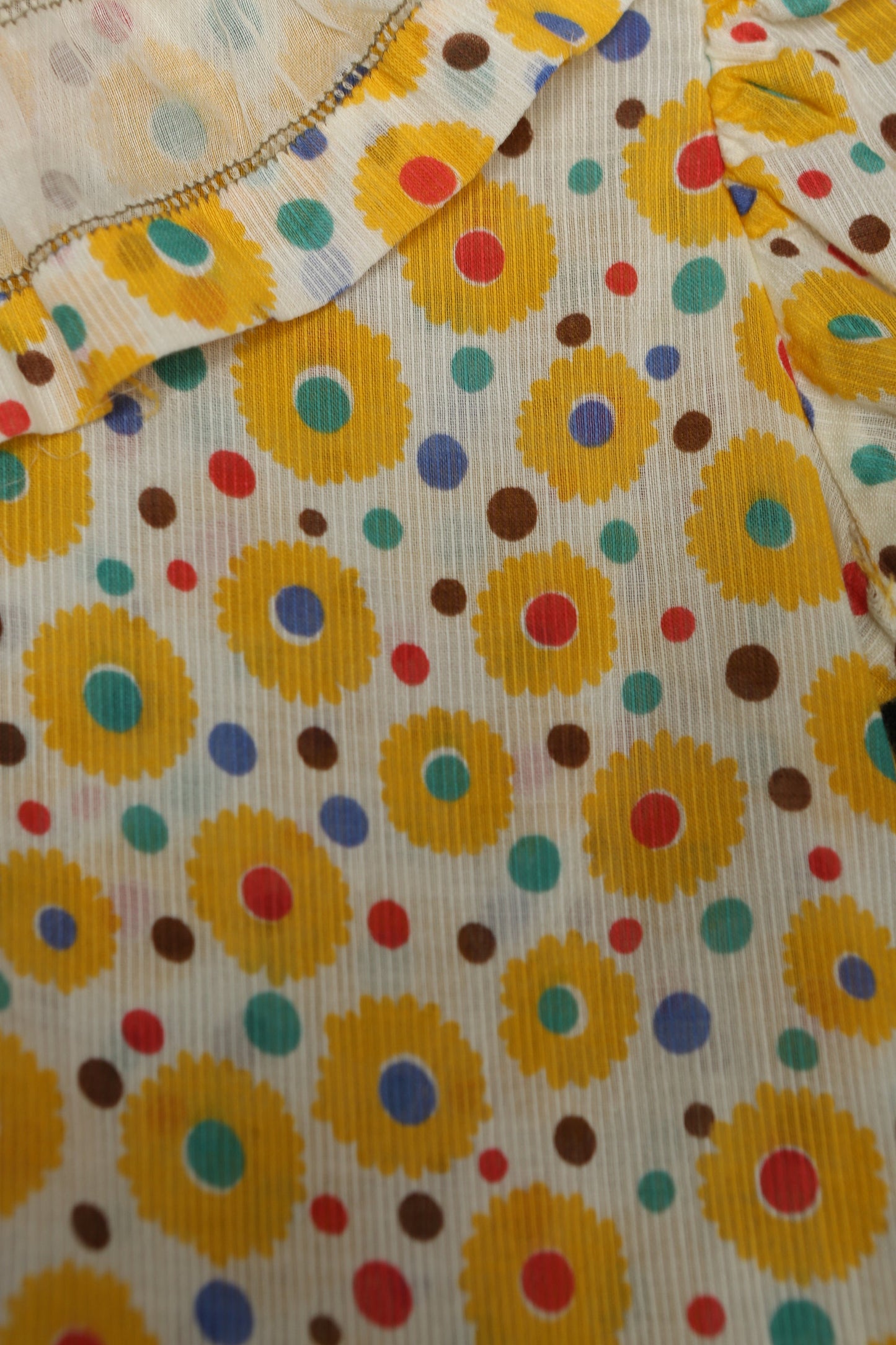 Vintage Women Yellow Polka Dot Dress