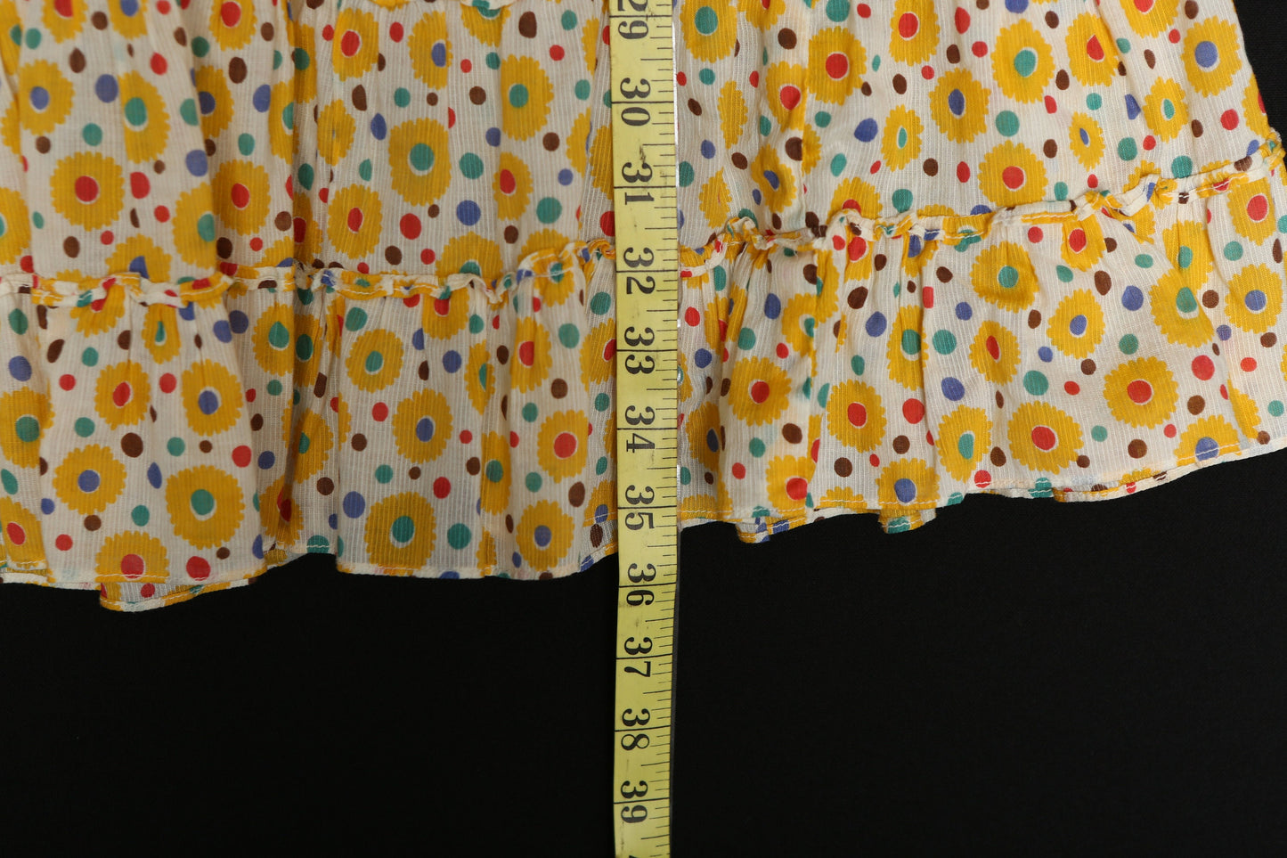 Vintage Women Yellow Polka Dot Dress