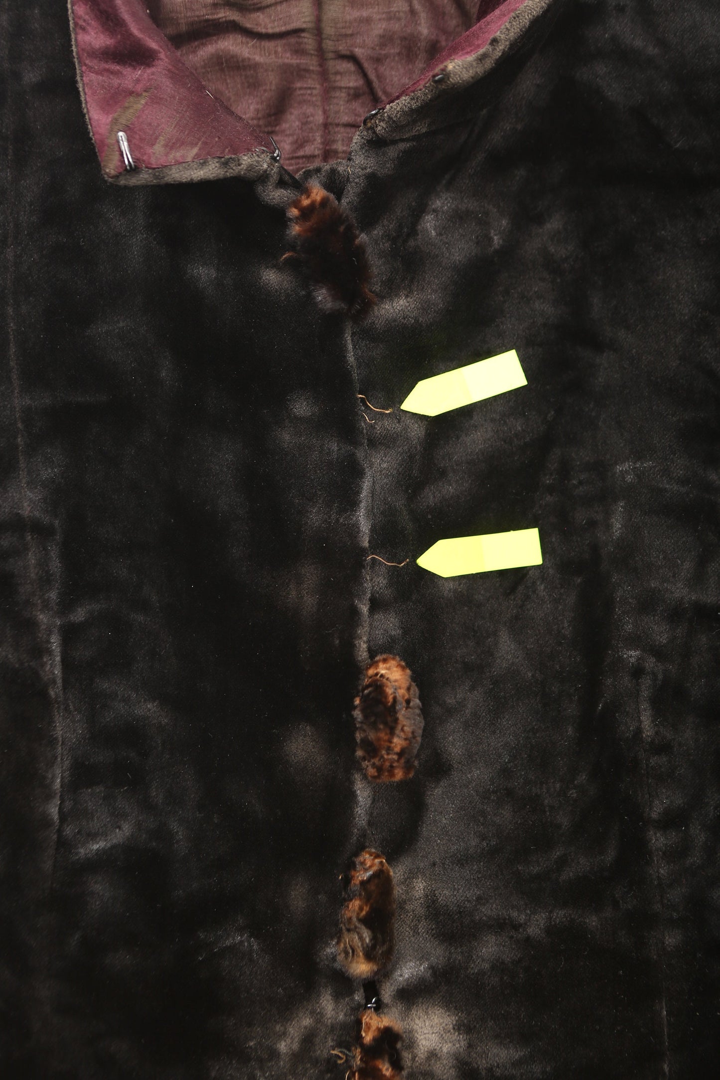 Vintage Victorian Jacket / Brown Fur Leather / Estimated Era 1800's