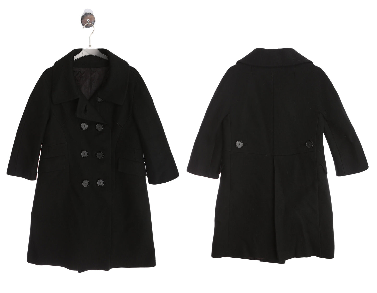 Vintage Women Black Winter Casual Coat / Era 1950's - 1960's