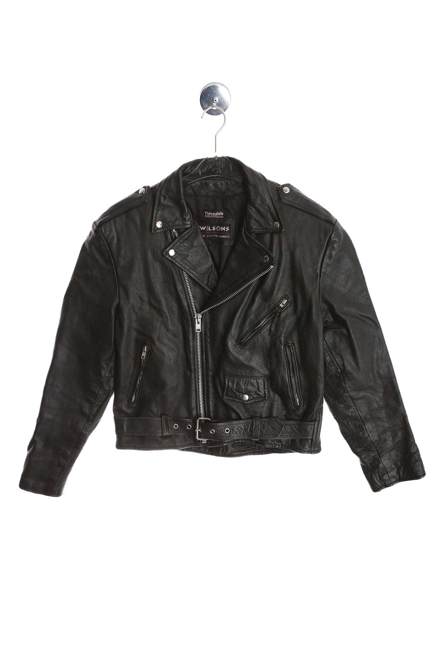 Vintage Men Black Biker Leather Jacket