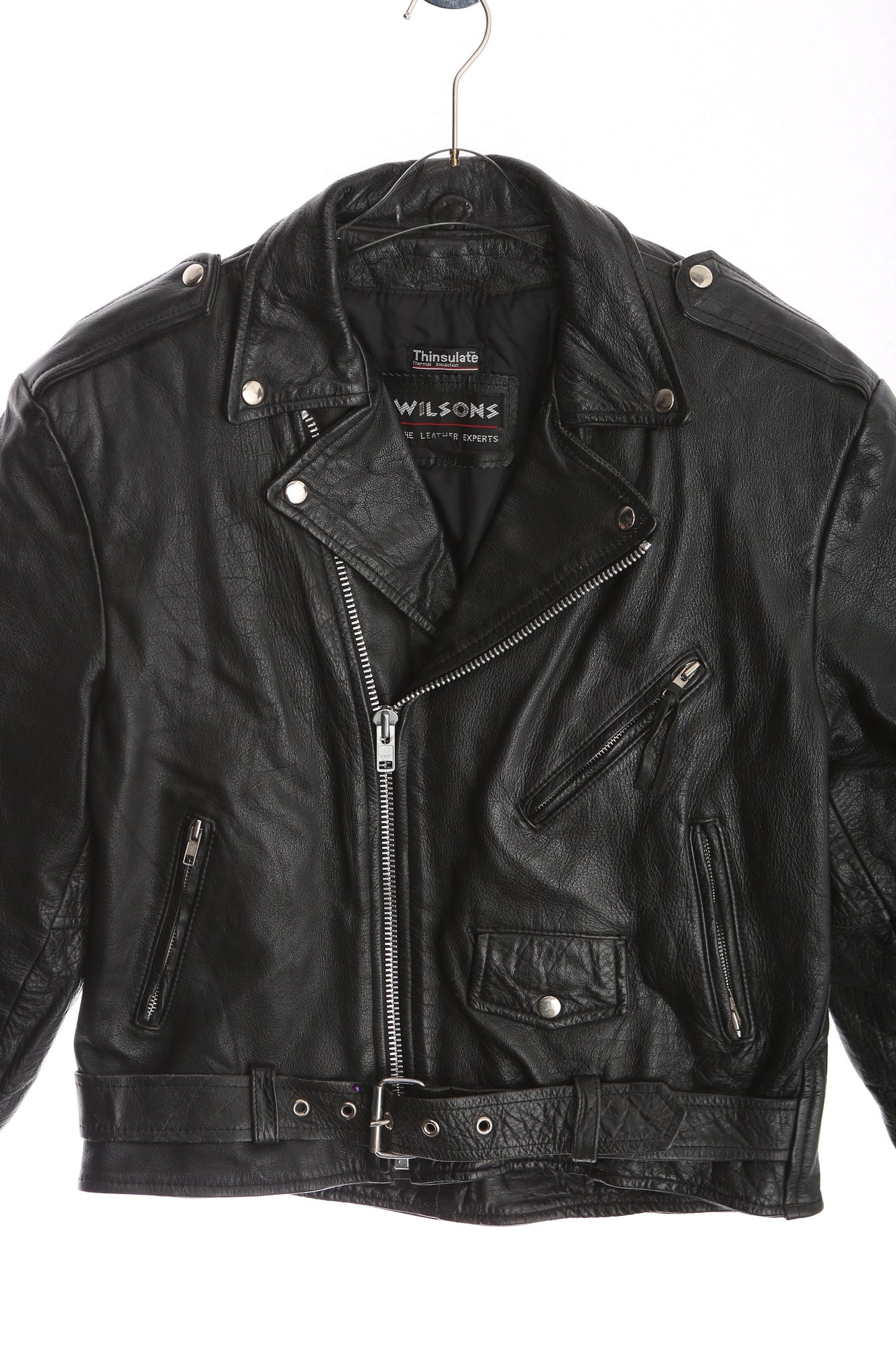 Vintage Men Black Biker Leather Jacket