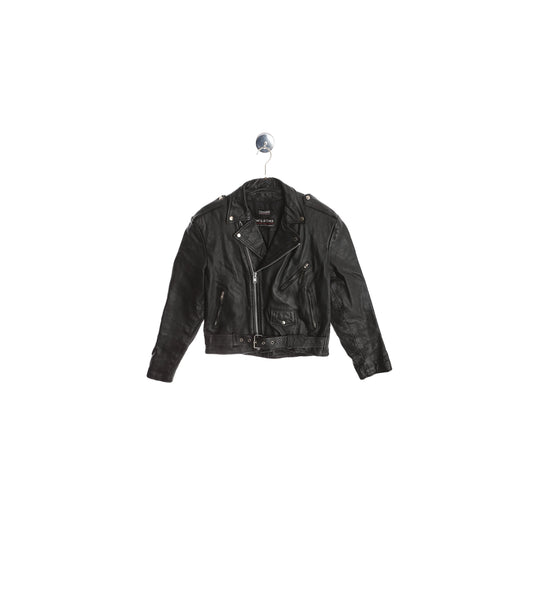 Vintage Men Black Biker Leather Jacket